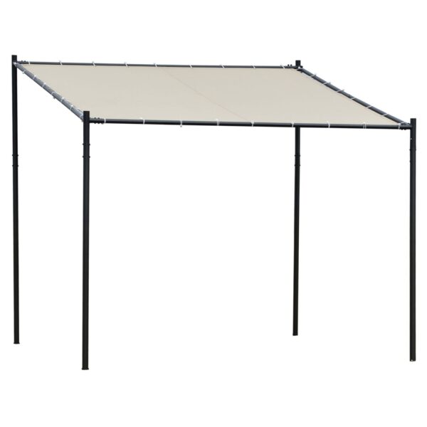 EASYCOMFORT Tuinpaviljoen Leunende Tuinpergola 3x3m in Beige Metaal en Polyester