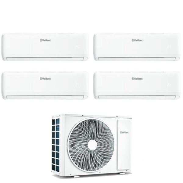 Vaillant Airconditioner Wasmachine Quaders Split Inverter Serie CLIMAVAIR PLUS VAI8 9+9+9+9 met VAM1-080A4NO R-32 9000+9000+9000