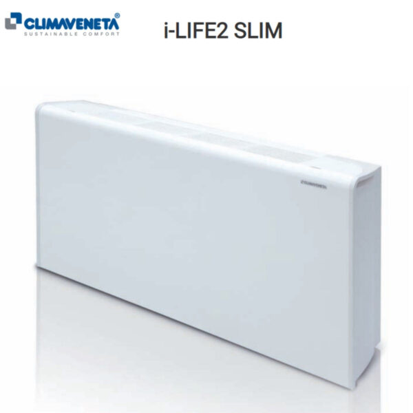 Ventilatorconvector met tangentiële ventilator en motoromvormer Climaveneta Model i-LIFE2 SLIM 080 Versie 2 Buis 0,76 kW