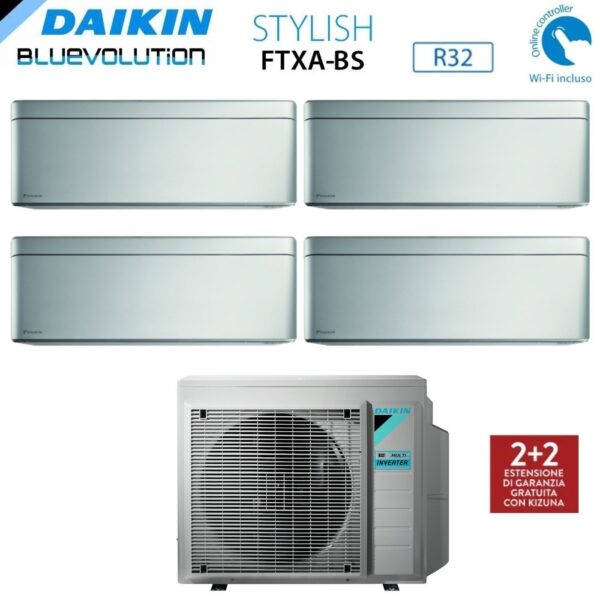 immagine-1-daikin-climatizzatore-condizionatore-daikin-bluevolution-quadri-split-inverter-serie-stylish-total-silver-ftxa-bs-9121212-con-4mxm80n-r-32-wi-fi-integrato-90001200012000120