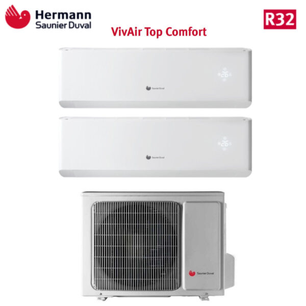 Airconditioner Hermann Saunier Duval Dual Split Inverter Serie TOP COMFORT 9+12 met SDH20-050MC2NO R-32 9000+12000