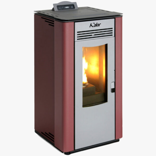 KALOR pelletkachel model GRETA 8 6,97 kW in staal diverse kleuren beschikbaar Zwart