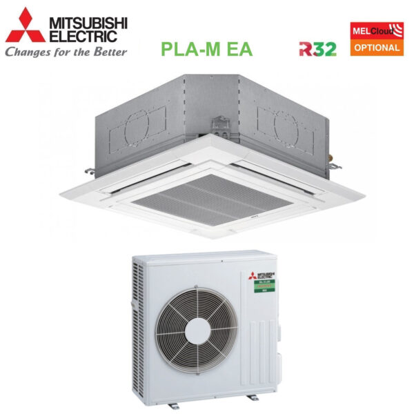 immagine-1-mitsubishi-electric-climatizzatore-condizionatore-mitsubishi-electric-cassetta-90×90-a-4-vie-24000-btu-pla-m71ea-suz-m71va-r-32-wi-fi-optional-con-griglia-inclusa-jpg