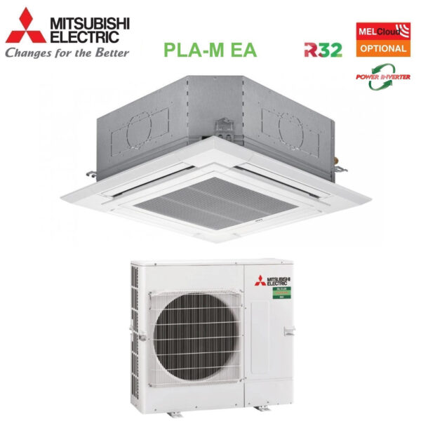 immagine-1-mitsubishi-electric-climatizzatore-condizionatore-mitsubishi-electric-cassetta-power-inverter-90×90-a-4-vie-24000-btu-pla-m71ea-puz-zm71vha-r-32-wi-fi-optional-con-griglia