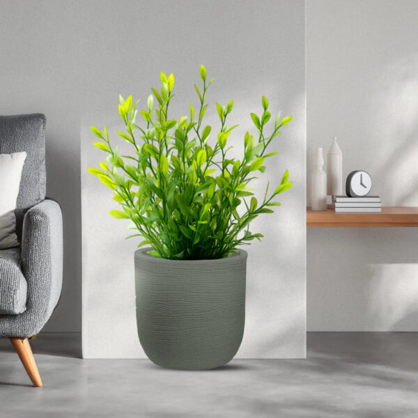 Divina Garden Binnenin Binnen Hars Vaas voor Planten Design Cilinder D.35x34h Raffaello Verde
