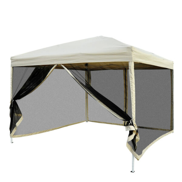 EasyComfort transparant paviljoen met verwijderbare wanden, stalen constructie en Oxford-hoes, crèmekleurig, 3x3m